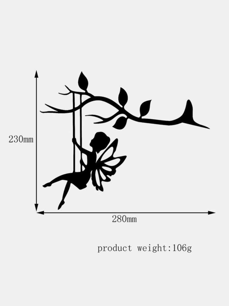 1 Db 2d-s Kerti Tündérdísz Karó Fémből Készült Tündér Sziluett Beillesztett Dísz A Hogard Ágon Himbálózó Szabadtéri Tündérhez