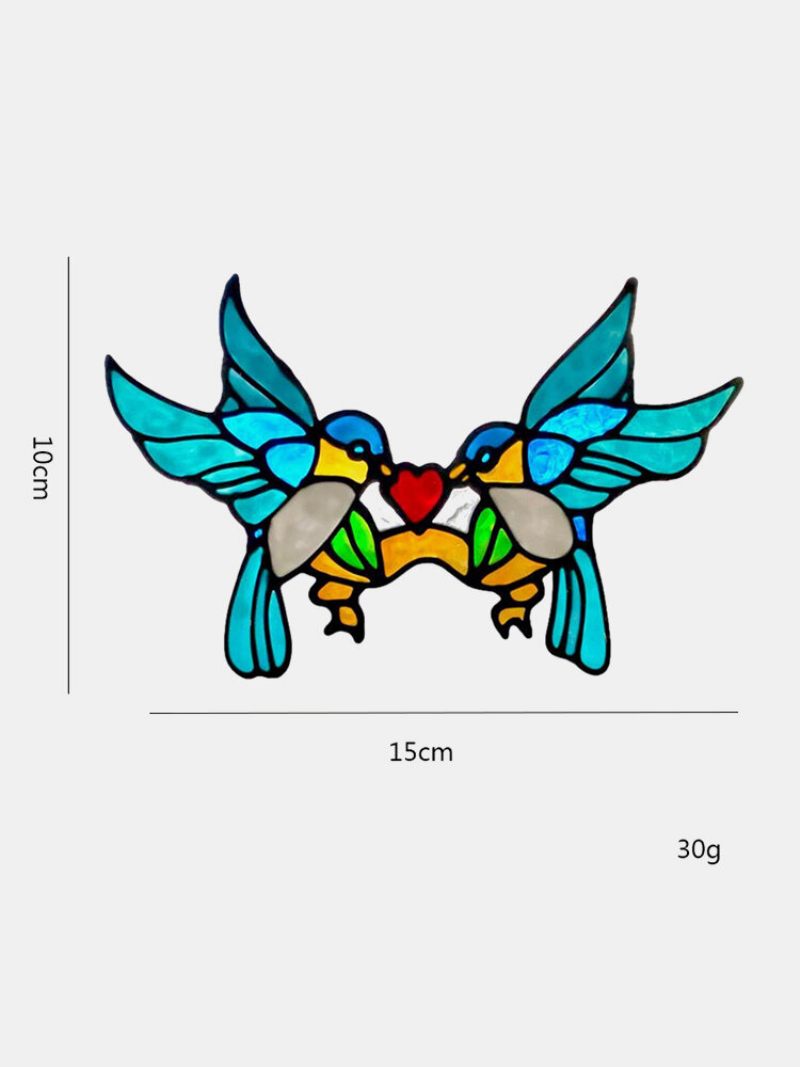 1 Db Akril Színes Madárpeck Szív Alakú Foltos Napfogó Díszek Függő Ablak Panel Lakberendezési Valentin-napi Ajándék