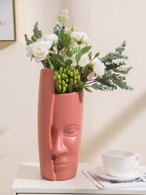 1 Db Kreatív Skandináv Stílusú Absztrakt Arcfigura Karakter Otthoni Kert Asztali Dekoráció Pozsgás Növények Virágcserép Ültető Váza
