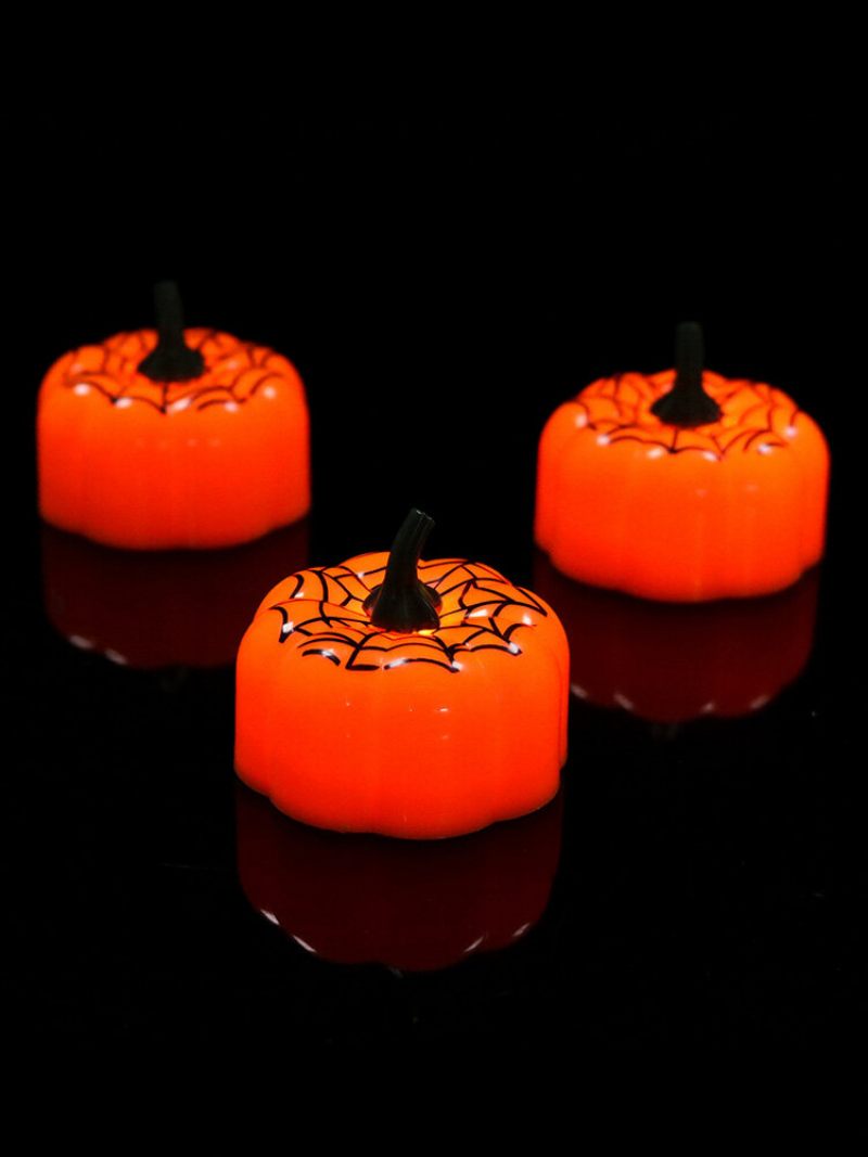 12 Db Halloween Sütőtök Led Lámpa Mini Éjszakai Fesztiválra Karácsonyi Dekoráció Gyerekeknek Ajándék Pókháló