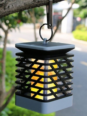 Napenergiával Működő 75 Led-es Lánghatású Függő Lámpás Lámpa Kültéri Vízálló Kerti Gyepfa