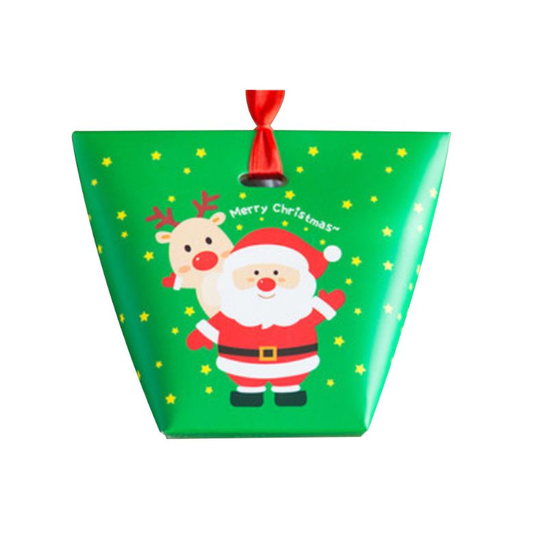 10db Karácsonyi Csomagoló Doboz Sütemény Keksz Cukrok Fagyos Finom Papír Nassolnivalók Sütési Csomag Cukorka Papírdoboz Tekercs Szalaggal