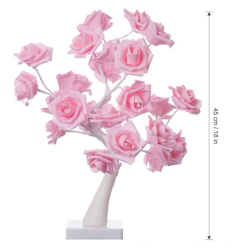 24 Lámpa Pe Rózsaszín Rózsafa Fény Ünnepi Hálószoba Dekoráció Valentin-napi Kellékek Éjszakai