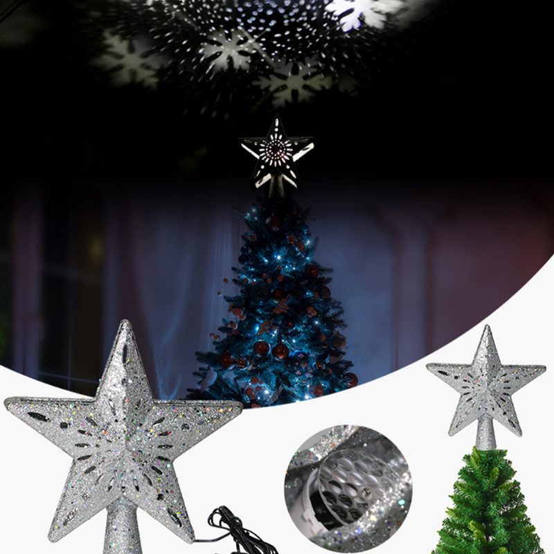 3d Dekoráció Csillogó Csillag Karácsonyfa Forgatható Hópehely Led Kivetítő Fény Tetővilágítás Medál