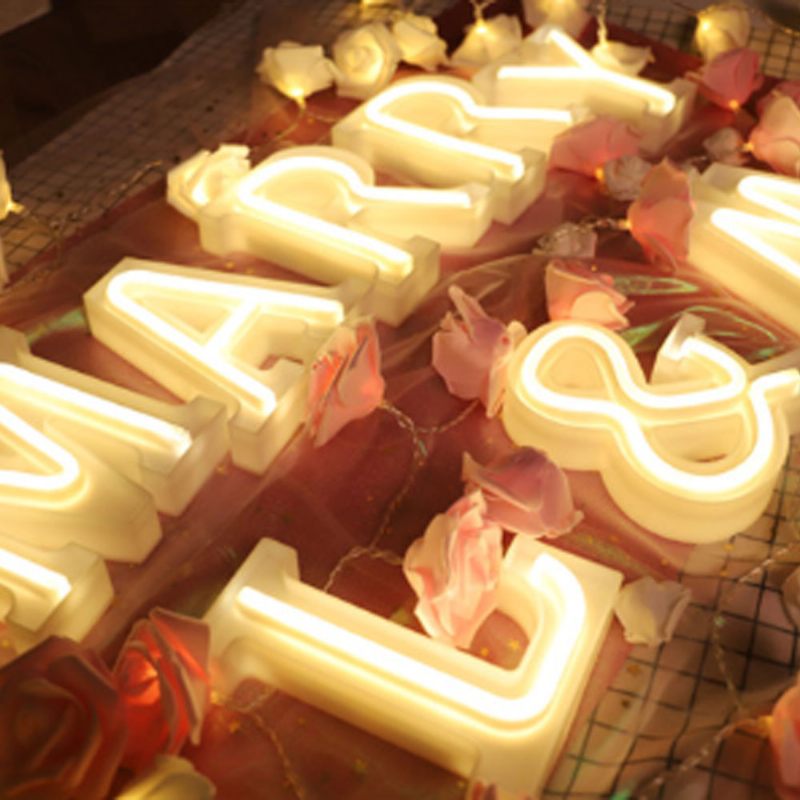 Forró Led-betűs Arab Számjegyű Neonfény Házassági Ajánlathoz Születésnapi Led-es Dekoratív Éjszakai Lámpa Barkácsfüles Halloween Karácsonyi Dekorációs