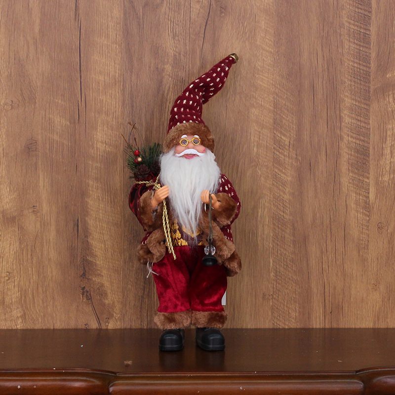 Karácsonyi Öregember Babaablak Dekoráció 30 cm-es Álló Mikulás Díszek