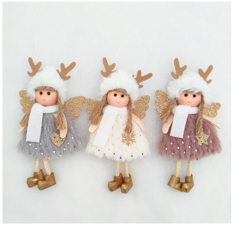 Karácsonyi Plüss Angyal Medál Dekorációk Aranyos Babák Lányok Ajándékok Karácsonyfa Medálok