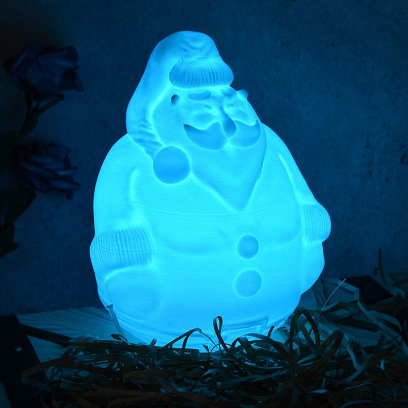 Karácsonyi Új Kreatív Aranyos Mikulás Mikulás-modell Élelmiszer-minőségű Pla 3d Nyomtatás Éjszakai Fényű Éjjeli Lámpa