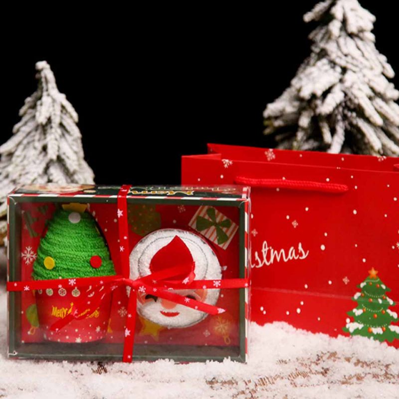 Kreatív Karácsonyi Törölköző Készletek Torta És Mikulás Pamut Törülköző Gyerekeknek Puha Sima Mosótörlő