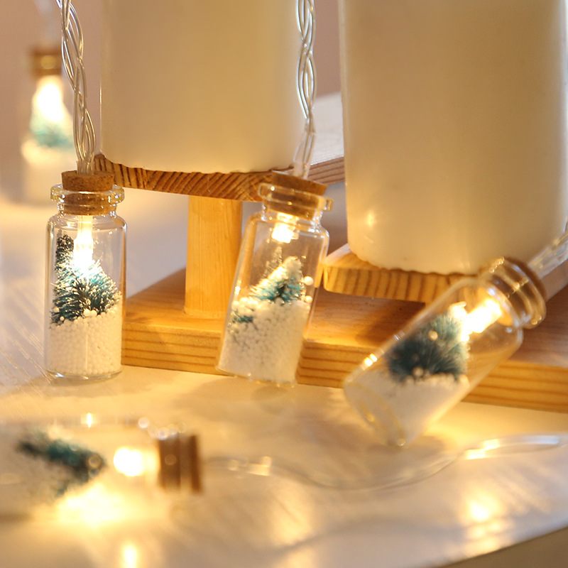 Led-es Kívánságüveg Karácsonyfa Elemtartó Doboz Díszítő Lámpák Fotó Kellékei