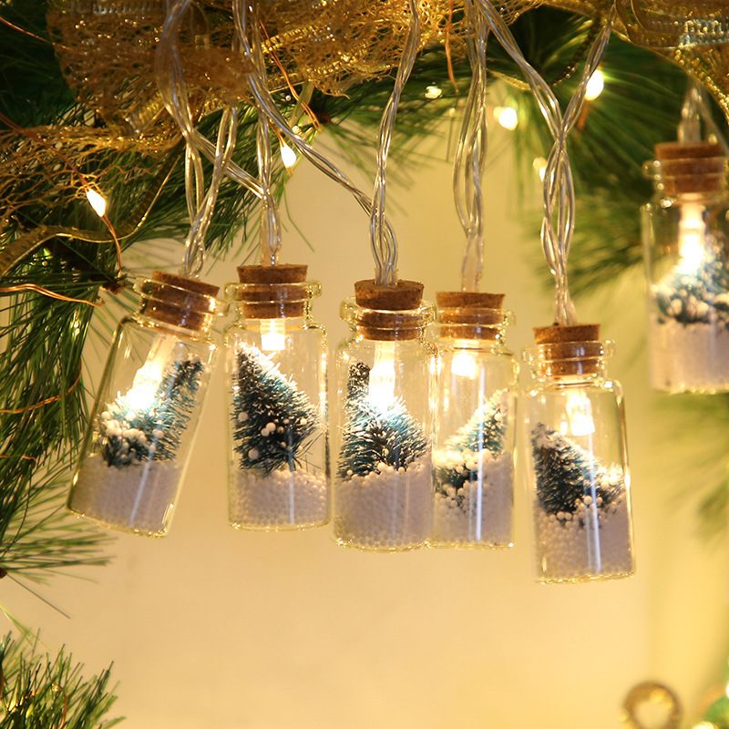 Led-es Kívánságüveg Karácsonyfa Elemtartó Doboz Díszítő Lámpák Fotó Kellékei